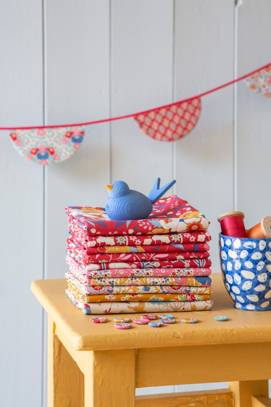 Tilda Patchwork Stoff Baumwolle - Jubilee - Wildgarden Red